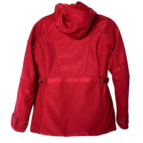 MeCo Women's Red Hooded Zip-Up Jacket - Picture 6 of 12